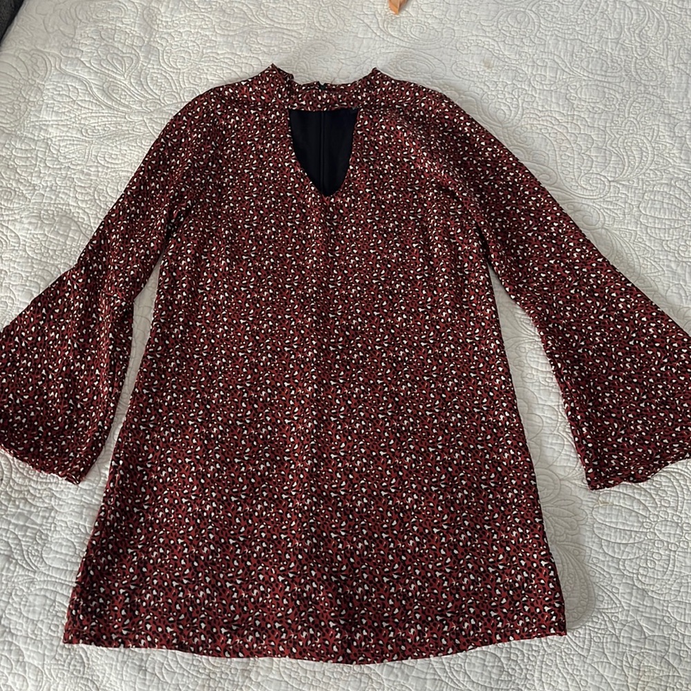 Leopard print above the knee swing dress -size small